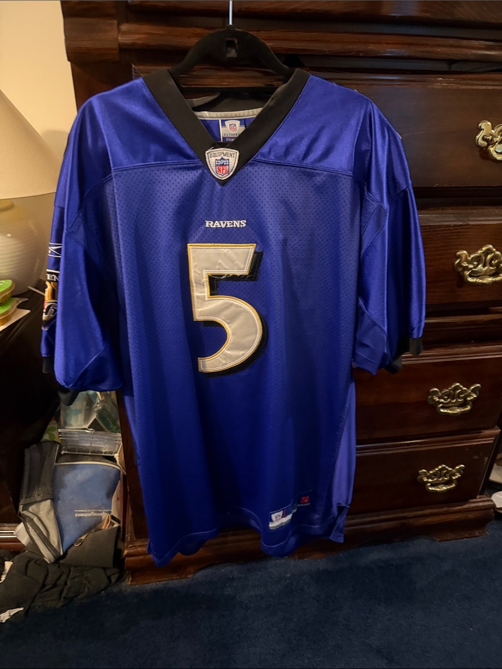 Reebok Men’s Baltimore Ravens #5 Purple Football Jersey